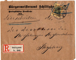 REICH ALLEMAGNE ALSACE GERMANIA YT N°86 SEUL SUR LETTRE RECOMMANDEE OBLITERE SCHILITIGHEIM POUR STRASBOURG - Covers & Documents