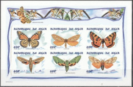 Niger 1998, Butterflies, 6val In BF IMPERFORATED - Butterflies