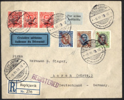 Royaume D'Italie 1933 9 Juillet - Collecte De Reykjavik à Lorch (D) - Route Vers Chicago à Bord Des Avions De L'escadron - Marcophilie (Avions)