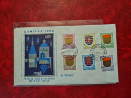 LETTRE / CARTE Luxembourg 1959  FDC CARITAS BLASONS - Autres & Non Classés