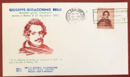 ITALY - FDC - 1963 - Centenary Of The Death Of Gioachino Belli - FDC