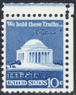 !a! USA Sc# 1510 MNH SINGLE From Upper Right Corner - Jefferson Memorial - Neufs