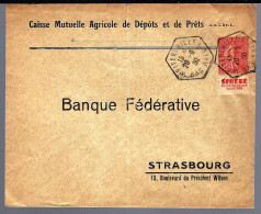 LETTRE DE WEITERSWILLER - 1930 - Aff: 50c Avec Bandelette Pub SPHÈRE - Lettres & Documents