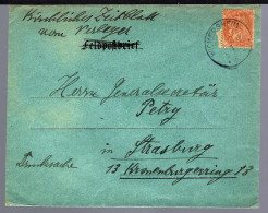 LETTRE DE WICKERSHEIM - 1918 - Aff 3c Orange TYPE BLANC - POUR STRASBOURG - Sonstige & Ohne Zuordnung