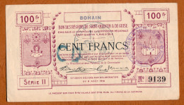 1914-1918 // BOHAIN (Aisne 02) // SQG // Août 1916 // Bon De Cents Francs // Série II - Bons & Nécessité