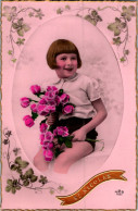 Carte -  Enfants, Fleurs        AQ903   ARS - Sinterklaas