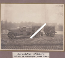 AÉROSTATION MILITAIRE Voiture Et Remorque Porte Tubes D'Hydrogènes - Guerre 14/18 - Aviation