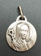 Pendentif Médaille Religieuse Milieu XXe "Sainte Odile, Patronne De L'Alsace" Religious Medal - Godsdienst & Esoterisme