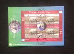 D) 2008, UNITED NATIONS, FIRST DAY COVER, ISSUE, CLIMATE CHANGE, BLOCK OF 4, 1.20fs, FDC - Autres & Non Classés