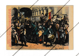 LIEGE 1830- Tableau  - Départ Des Volontaires Liégeois Conduit Par Charles Rogier - Carte Colorisée - Histoire (B374) - Liege