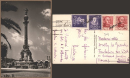 BARCELONA POSTAL A PARIS CANCELADA EN DESTINO CON MARCA LINEAL PARIS VIII - Lettres & Documents