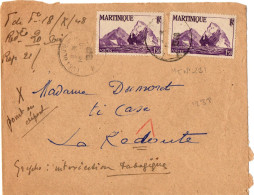 REUNION PAIRE  YT N°231 OBLITERES FORT DE FRANCE POUR LA REDOUTE - Lettres & Documents