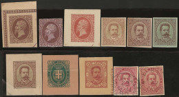 Italy       .   11 Fragments From Postcards      .     O  And  *        .    Cancelled  And  Mint - Oblitérés