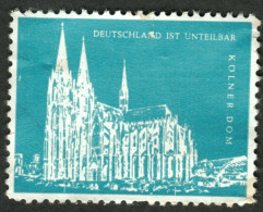 BONN ~1950 " Deutschland Ist Unteilbar- Kölner Dom " Vignette Cinderella Reklamemarke Sluitzegel - Erinnofilia