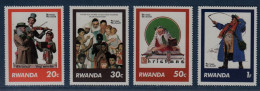 Rwanda, **, Yv 992, 993, 994, 995, Mi 1111, 1112, 1113, 1114, SG 1041 à 1044, Norman Rockwell, Illustrateur , - Nuovi