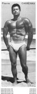 PHOTO  HOMME EN MAILLOT DE BAIN CULTURISME CULTURISTE PIERRE CARRERAS 20 X 8.50 CM - Sporten