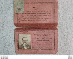 CERTIFICAT DE CAPACITE ARRAS 1922 BARDON MAURICE - Historische Dokumente
