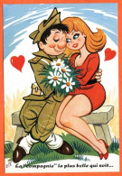 Humour MILITAIRES PIN UP La Compagnie La Plus Belle Qui Soit Carte Vierge TBE - Humor