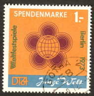 DDR 1973 " 1 Mark Spende Weltfestspiele JUNGE WELT Berlin " Vignette Cinderella Reklamemarke Sluitzegel - Erinnophilie