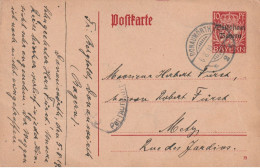 Entier Surchargé Freistaat Bayern ( 10pf)  Cachet (partiel) De Censure. Pour Metz. T. à D. De DONAUWORTH. - Entiers Postaux