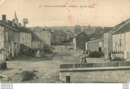 HUMES RUE DE L'EGLISE ET CACHET AU VERSO 4èm REGIMENT D'ARTILLERIE TERRITORIAL 1914 - Other & Unclassified