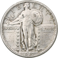 États-Unis, Quarter, Standing Liberty Quarter, 1917, U.S. Mint, Argent, TTB - 1916-1930: Standing Liberty