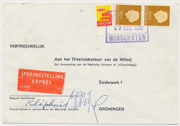 Expresse Treinbrief Winschoten - Groningen 1968 - Ohne Zuordnung