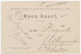 Naamstempel T Zand - Uithuistermeeden 1889 - Lettres & Documents