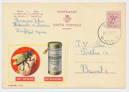 Publibel - Postal Stationery Belgium 1962 Fly - Flycatcher - Aeroxon - Andere & Zonder Classificatie