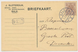 Firma Briefkaart Balk 1924 - Brood- Koek- Banketbakker - Non Classés