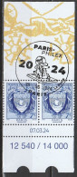 2024 - Timbres Coin Daté Issus Affiche OBL 1er JOUR Salon Philatélique De Printemps "ARMOIRIE DE PARIS PHILEX" - Gebraucht