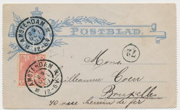 Postblad G. 5 / Bijfrankering Amsterdam - Brussel Belgie 1901 - Postal Stationery