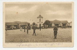 Fieldpost Postcard Germany / Poland 1916 Meat Market Pinsk - Horse - WWI - Ernährung