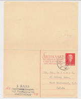 Briefkaart G. 307 Amsterdam - West Englewood USA 1953 - Postal Stationery