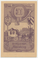 Postal Stationery Germany 1921 Mail Coach - Horse - Philatelic Day Nurnberg - Stamp Bayern - Other & Unclassified