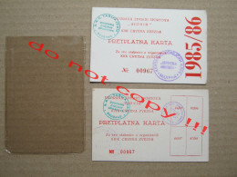 Skating Hockey Club RED STAR Belgrade - KHK CRVENA ZVEZDA, Beograd ( 1984/85 - 1985/86 ) - Tickets D'entrée