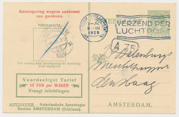 Spoorwegbriefkaart G. NS216 O - Locaal Te Amsterdam 1929 - Postal Stationery