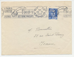 Cover / Postmark France 1955 Telephone - News - Telekom