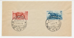 Piece Of Paper / Postmark Germany / Saar 1950 Horse Day - Hippisme
