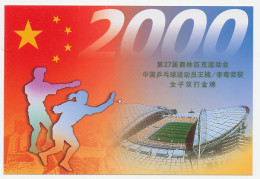 Postal Stationery China 2000 Olympic Games Sydney - Table Tennis - Beijing 2008  - Autres & Non Classés