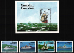 Grenada Grenadinen 611-614 Und Block 82 Postfrisch Schiffe #JH771 - St.Vincent & Grenadines