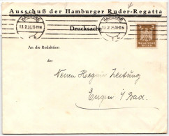 Deutsches Reich 355 Auf Brief Ausschuß Der Hamburger Ruder Regatta #KD179 - Andere & Zonder Classificatie