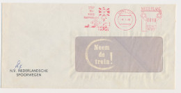 Illustrated Meter Cover Netherlands 1966 - Postalia 2013 NS - Dutch Railways - Stop At Red Flashing Light - Trains
