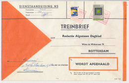 Treinbrief Den Haag - Rotterdam 1970 - Zonder Classificatie