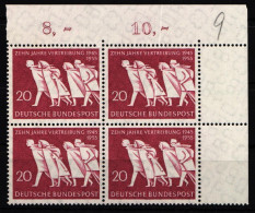 BRD Bund 215 Postfrisch Als 4er Einheit Eckrand #KM538 - Unused Stamps