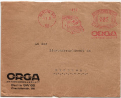 Deutsches Reich Auf Brief Freistempler ORGA Aktiengesellschaft #KD529 - Other & Unclassified