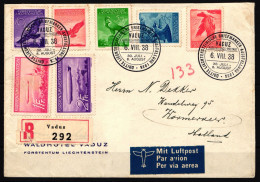 Liechtenstein 143-147 Und 149-150 Gestempelt Auf Brief Von 1938 #KB970 - Sonstige & Ohne Zuordnung