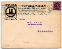 Deutsches Reich 268 Auf Brief Der Ring, München Ortsgruppe Germania #KD291 - Sonstige & Ohne Zuordnung