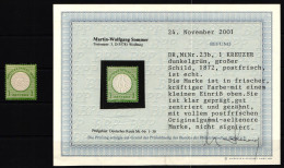 Deutsches Reich 23b Postfrisch Mit Fotobefund Sommer BPP #KB848 - Andere & Zonder Classificatie