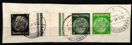 Deutsches Reich KZ 35 Gestempelt Auf Briefstück #KD086 - Zusammendrucke